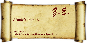Zámbó Erik névjegykártya