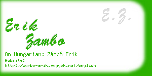 erik zambo business card