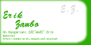 erik zambo business card